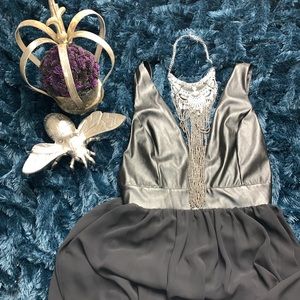 Solemino faux leather sheer dress size S